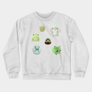 Green Kawaii Plushies Sticker Pack Crewneck Sweatshirt